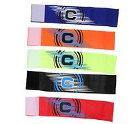 VICASKY 5Pcs Football Team Captain Armbands Wear Sports C Mark Bands with Slip Design for Soccer Basketball Lightweight Colored Armbands Red Blue Black Fluorescent Green Orange