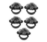 VICASKY 5pcs Furry Lavalier Microphone Wind Cover for Outdoor Use Noise Reduction Windproof Mic Cover Microphone Protection Windscreen