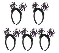 VICASKY 5pcs Halloween Spider Headband Hair Hoop Devil Headpiece For Party Cosplay Masquerade Carnival Costume Accessory (Black)