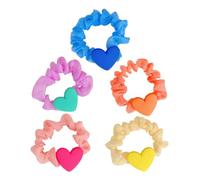 VICASKY 5pcs Heart Ponytail Holders Elastic Hair Bands for Women Soft Stretchy Scrunchies for Long and Thin Hair Stylish Ties for Daily Wear and Parties
