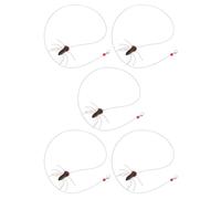 VICASKY 5pcs Interactive Cat Refills Insect Heads Realistic Fly Replacement for Cat Wand Teaser Indoor Kitten Play Accessories