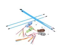 VICASKY 5pcs Interactive Cat Wand with Fish Shape and Colorful Ribbon, Kitten Training Play Wand with Bell, Catnip-infused Streamer Teaser Stick for Indoor Exercise and Entertainment