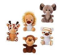 VICASKY 5Pcs Jungle Animal Keychain Pendant Plush Stuffed Animal Ornaments Lightweight Portable Decorative Accessories for Bags Luggage and Backpacks Unique Animal