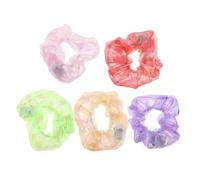 VICASKY 5pcs LED Glow Hair Scrunchies with Lighting Modes Elastic Hair Bands for Party Halloween Festival Neon Rave and Outdoor Night Events