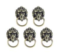 VICASKY 5pcs Lion Head Pull Handle, Zinc Alloy, Vintage Chinese Style