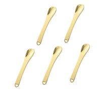 VICASKY 5PCS Mini Zinc Alloy Eye Cream Scoops Curved Makeup Dig Spatulas for Face Cream Massage Beauty Applicators Bright Gold Design for Home and Salon Use