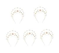 VICASKY 5pcs Moon Star Crown Headband for Women Layered Metal Tiara Ring Headpiece Bridal Wedding Prom Party Accessory