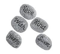 VICASKY 5pcs Natural Resin Pebbles for Garden Landscaping and Aquarium Decoration Outdoor Stones for Ponds Water Features Fish Tanks and Flowerpots