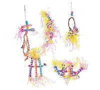 VICASKY 5Pcs Parrot Chew Set Interactive Bird Nibbling Playthings for Cockatiels Budgies Fun Hanging Bite to Reduce Boredom Promote Beak Exercise