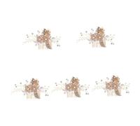 VICASKY 5pcs Pearl Bridal Hair Comb Lightweight Alloy Leaf Rhinestone Accent Wedding Headpiece for Bride Bridesmaids Flower Elegant Hair Accessory for Special Occasions
