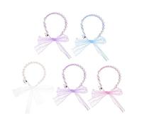 VICASKY 5Pcs Pearl Headbands for Kids Glow Dark Festival Hair Accessories for Girls Neon Party Supplies for Halloween and Christmas Random Color