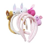 VICASKY 5pcs Rabbit Hair Hoops Plush Bunny Headband Adorable Bunny Ears Headwear for Easter Party