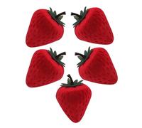 VICASKY 5pcs Red Velvet Strawberry Ring Box Cute Jewelry Organizer for Women Multifunctional Engagement Proposal Boxes Protective Trinket Storage for Earrings Necklace