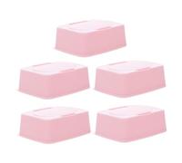 VICASKY 5pcs Refillable Wipes Holder Flip Top Wet Tissue Case for Travel Desk Office Multipurpose Storage Box with Lid for Makeup Pads Cotton Design