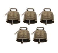 VICASKY 5pcs Retro Wind Chime Bell Metal Cow Bell for Dogs Sheep Pets Diy Pendant Decorative Ornament for Christmas
