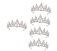 VICASKY 5pcs Rhinestone Tiara Wedding Crown Headband for Brides Elegant Baroque Style Bridal Hair Accessory Sparkling Womens Headpiece for Weddings Proms Anniversaries