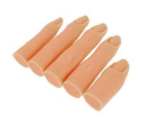 VICASKY 5Pcs Silicone Fake Hand Nail Art Training Model with Jointed Fingers Realistic Skin Tone Manicure Practice Tool for Nail Artists and Display Use Light Brown