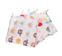 VICASKY 5pcs Soft Cotton Facecloths Absorbent Six-Layer Towels for Boy Girl for Nursing and Bath Gentle Sensitive Skin Mixed Designs