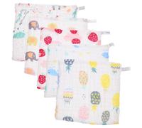 VICASKY 5pcs Soft Cotton Towels Absorbent and Quick-Drying Face Cloths for Boy Girl Nursing and Everyday Use Mixed Patterns