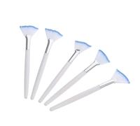 VICASKY 5pcs Soft Fan Shaped Facial Mask Applicator Brushes for Skincare Makeup Comfortable Use Compact Design for DIY and Professional Applications White