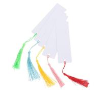 VICASKY 5pcs Sublimation Blank Bookmark Aluminium Rectangle Double-Sided 0.45mm Heat Transfer Book Marker with Colourful Tassels for DIY Projects, Birthday and Wedding