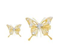 VICASKY 5pcs Unique Designed Butterfly Hair Clips Stereoscopic Hollow Out Artificial Pearl Elegant Hairpin for Wedding Party Christmas Years Day Festival