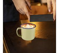 VICASKY 5pcs Vintage Enamel Coffee Mugs Set 100ml Small Enameled Cups in Red White Green Yellow for Tea Espresso Home and Party Use