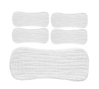 VICASKY 5pcs Washable Cotton Diaper Liners for Newborn Babies Breathable Stretchable Cloth Diapers 35x15cm Soft White Inserts Suitable for 0-3 Months