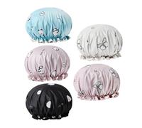 VICASKY 5pcs Waterproof Shower Caps for Women Color-Changing Cartoon Bathing Hats Elasticated Hair Covers for Salon and Home Use Random Color