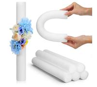 VICASKY 5pcs White Foam Cylinders 40cm Lightweight Foam Rods for Flower Arranging Accessories and DIY Home Craft Projects
