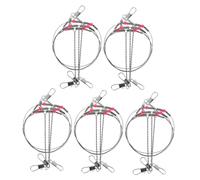 VICASKY 5Pcs Wire Leaders with Snaps for Saltwater Freshwater Fishing Versatile Tackle Kit for Anglers Easy Setup for Various