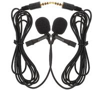 VICASKY 5sets Lapel Microphone Clip Desktop Mic for Vlogging 3.5mm Condenser High Sensitivity Recording Accessory for Phone Tablet 2pcs*5