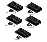 VICASKY 5sets Metal Guitar Bridge Replacement Saddle for Electric Guitar Strain Plate for Musical Instrument