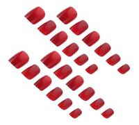 VICASKY 5sets Ultra-thin Nail Tips in Square Press Nails for Women and Girls Come in Red Easy to Stick and Remove without Leaving Marks for Costume Holiday Festival and Everyday Use