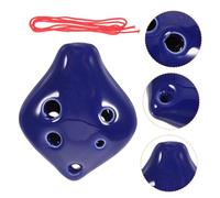 VICASKY 6 Hole Ceramic Ocarina Music Instrument Portable Blue Glazed Ocarina for Boys and Girls and Adults Beginner Friendly Songbook and Neck Strap