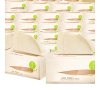 VICASKY 6 Packs Natural Bamboo Pulp Paper Napkins Super Absorbent Unbleached Tissue Paper Towels for Home and Restaurant Use Eco-Friendly and Soft Extraction Type