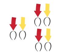 VICASKY 6 pcs Arrow Design Party Headbands Creative Festival Hair Accessories Comfortable Fit for Cosplay Masquerade Music Events Red Yellow