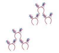 VICASKY 6 Pcs Colorful Independence Day Hair Bands American Headdress Party Headwear with Ball Design Comfortable for Friends and Guests Celebration Decor