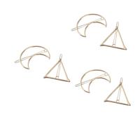 VICASKY 6 pcs Gold Hair Clip Triangle and Moon Shape Hairpins Stylish Side Clips for Women Vintage Hair Accessories