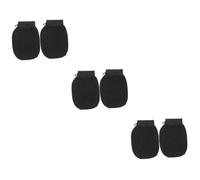 VICASKY 6 Pcs Korean Exfoliating Bath Mitts Black Shower Gloves Reusable Lightweight Body Scrubbing Mitts for Dead Skin Removal and Deep Cleansing
