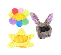 VICASKY 6 PCS Pet Cat Dress Up Hats Comfortable Headdress for Dogs and Cats Party Birthday Holiday Accessories with Cute Rabbit Rainbow Caps