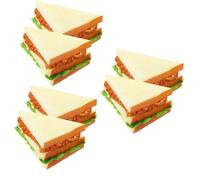 VICASKY 6 pcs Realistic Artificial Sandwich Model PU Material Fake Food Display Prop for Kitchen Restaurant Photography Teaching Party Decoration and Use