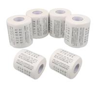VICASKY 6 Rolls Novelty Toilet Tissue Rolls with Educational Pattern, Soft Wood Pulp Bathroom Paper for Holiday Parties and Travel, Skin-Friendly and Versatile Usage for Home, Office,