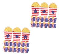 VICASKY 60 pcs Independence Day Paper Popcorn Boxes with Decorative Patterns for Parties and Movie Nights Easy Assembly Popcorn Buckets for Candy and Snacks Packaging