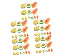 VICASKY 60 Pcs Realistic Resin Fruit Charms Small Pendant for Necklace Bracelet Earring DIY Jewelry Making Accessories with Papaya Avocado Durian Design
