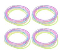 VICASKY 60Pcs Glow-In-The-Dark Silicone Bracelets and Elastic Hair Ties Set, Neon Wristbands for, Party Favors, Halloween, Sports, and Event Accessories