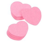 VICASKY 60pcs Heart Shaped Compressed Facial Sponges Natural Cellulose Cleansing Pads for Exfoliating Makeup Removal Skincare Application Soft Reusable Easy to Clean