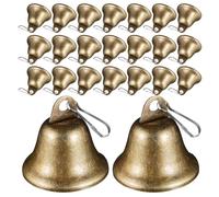 VICASKY 60pcs Pet Training Bells for Dogs and Cats Vintage Mini Metal Collar Charms with Sound, Brass Hanging Bells for Outdoor Exploration and Crafting Accessories
