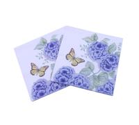 VICASKY 60pcs Purple Printed Paper Napkins Tissue Cocktail Napkins for Wedding Birthday Party Banquet Decoration Unique Patterned Party Supplies