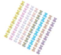 VICASKY 64pcs DIY Nail Charms Bear Manicure Decorations Mixed Colors 3d Nail Accessories for Art Beauty Manicure Prop and Flatback Gems Random Color